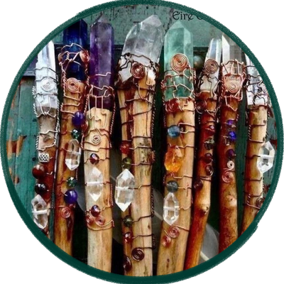 Handmade crystal wands crafted at Kids' Camp